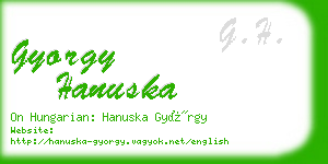 gyorgy hanuska business card